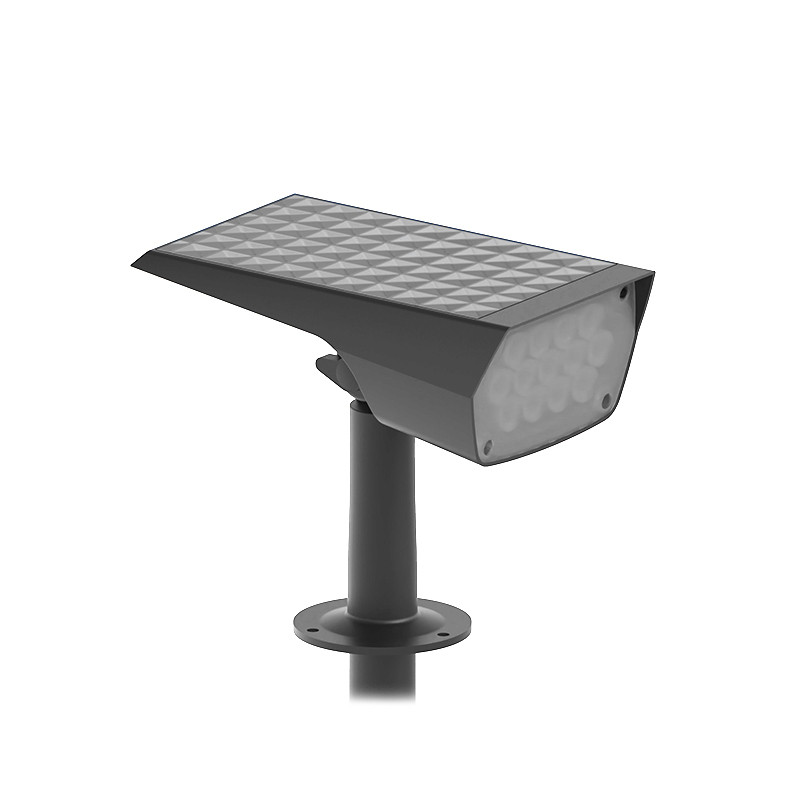 GARDEN LED SOLAR SQUARE 2W 3000K BLACK H:480mm IP65 | Project Zero